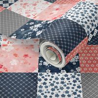 Cherry blossom squares cheater quilt 