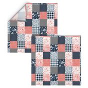 Cherry blossom squares cheater quilt 