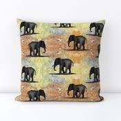Elephants on tie dye