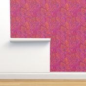 pointillism paisley boho red 