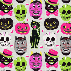 retro halloween on pink