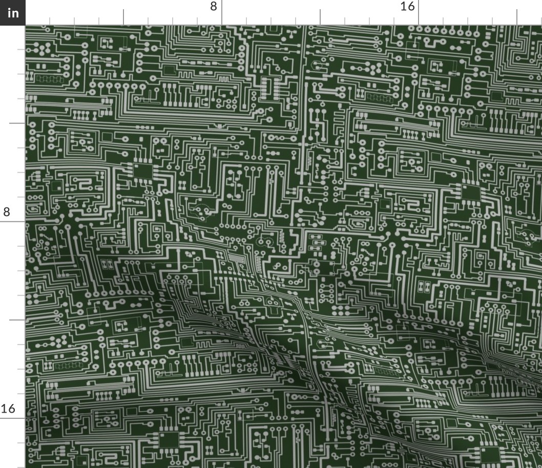 Circuit Board // Light Grey on Green // Small