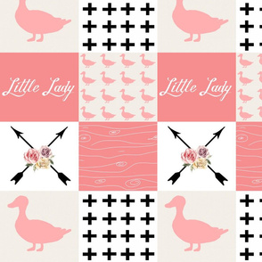 Little lady coral ducks wholecloth
