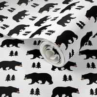 Forest Black Bears - Monochrome Baby Nursery