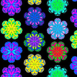 Fractal Stained Glass Flowers