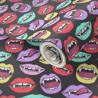 Vintage vampire lips on dark gray_small