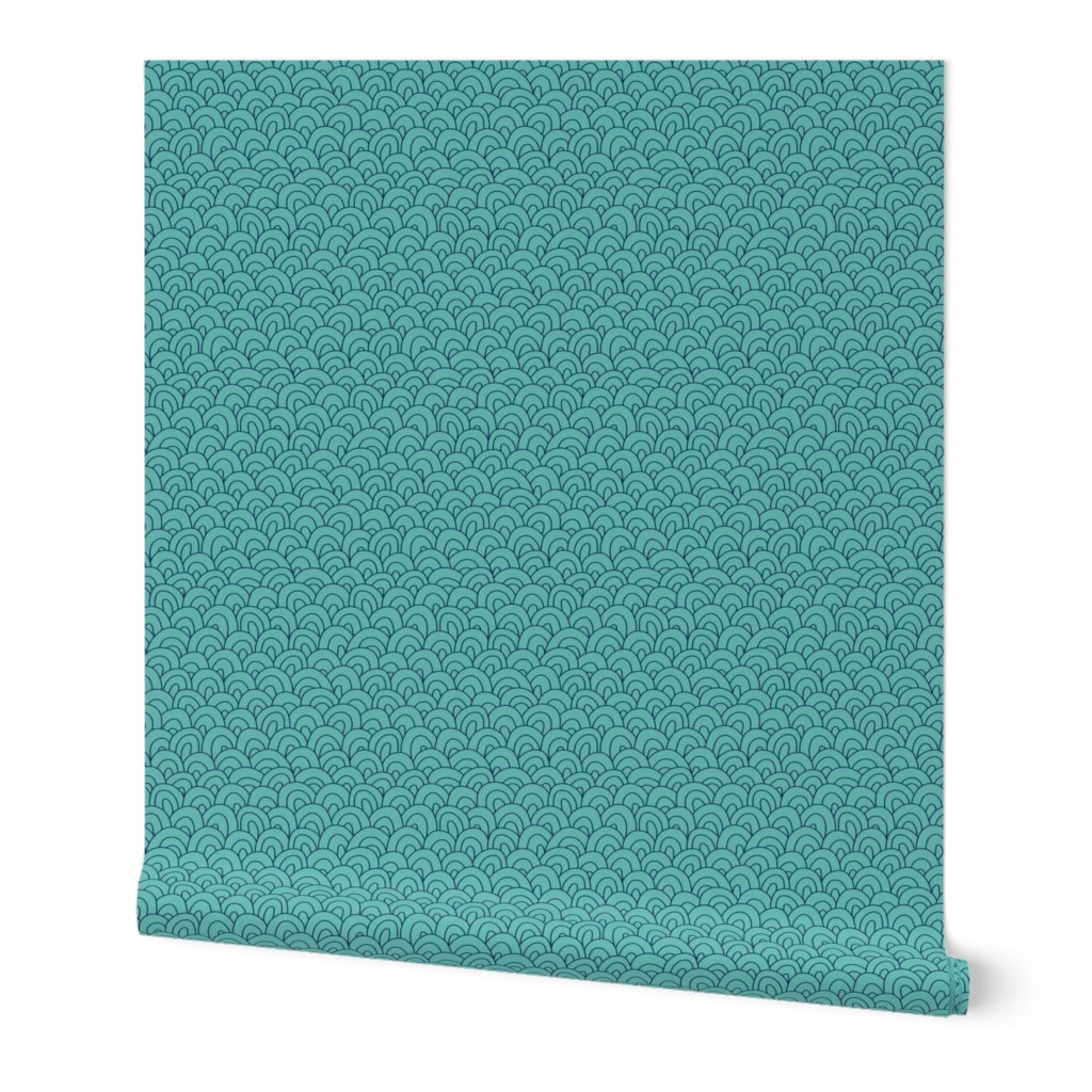 hills - teal and navy