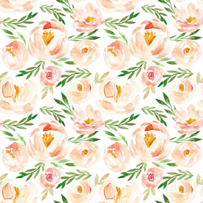 pink peach blush watercolor floral 