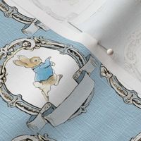 Peter Rabbit in Shabby Chic Oval frame - Medium Blue