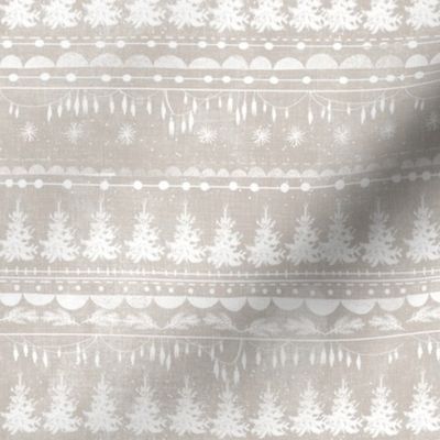 Vintage Christmas Stripe (taupe)