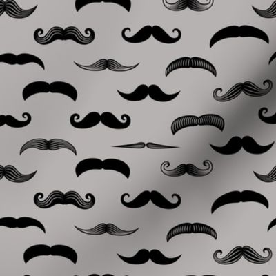 mustaches on grey