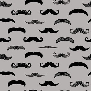 mustaches on grey