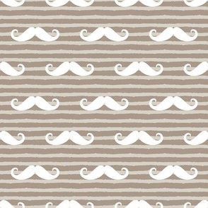 mustache on stripes ( beige)
