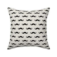 mustache on stripes (black on beige)