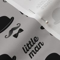 little man - mustache on grey