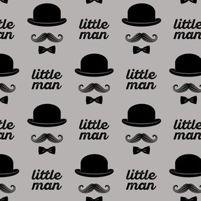 little man - mustache on grey