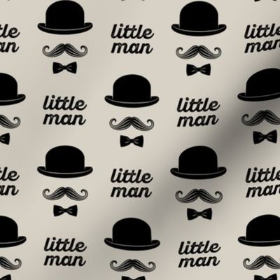 little man - mustache on beige