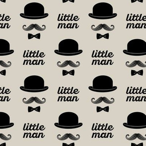 little man - mustache on beige