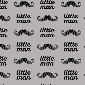 little man mustache on grey