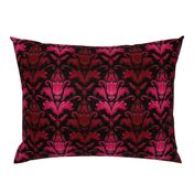 Decadent damask, pink and red 