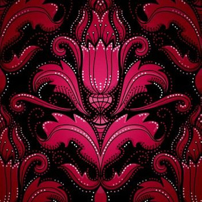 Decadent damask, pink and red 