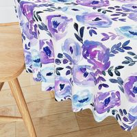 Ultra Violet Loose Abstract Winter Watercolor Floral 