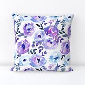 Ultra Violet Loose Abstract Winter Watercolor Floral 