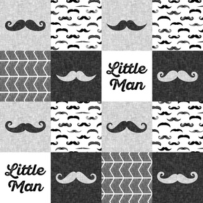 Little Man - mustache wholecloth monochrome