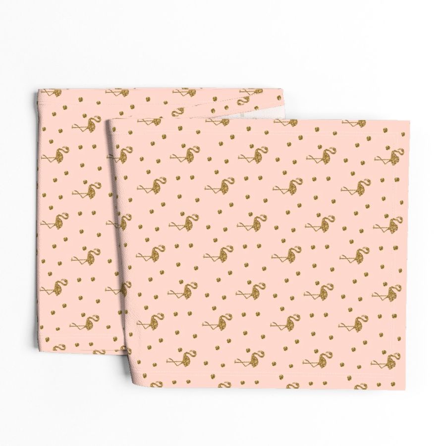 Flamingo Gold polka dots on blush pink