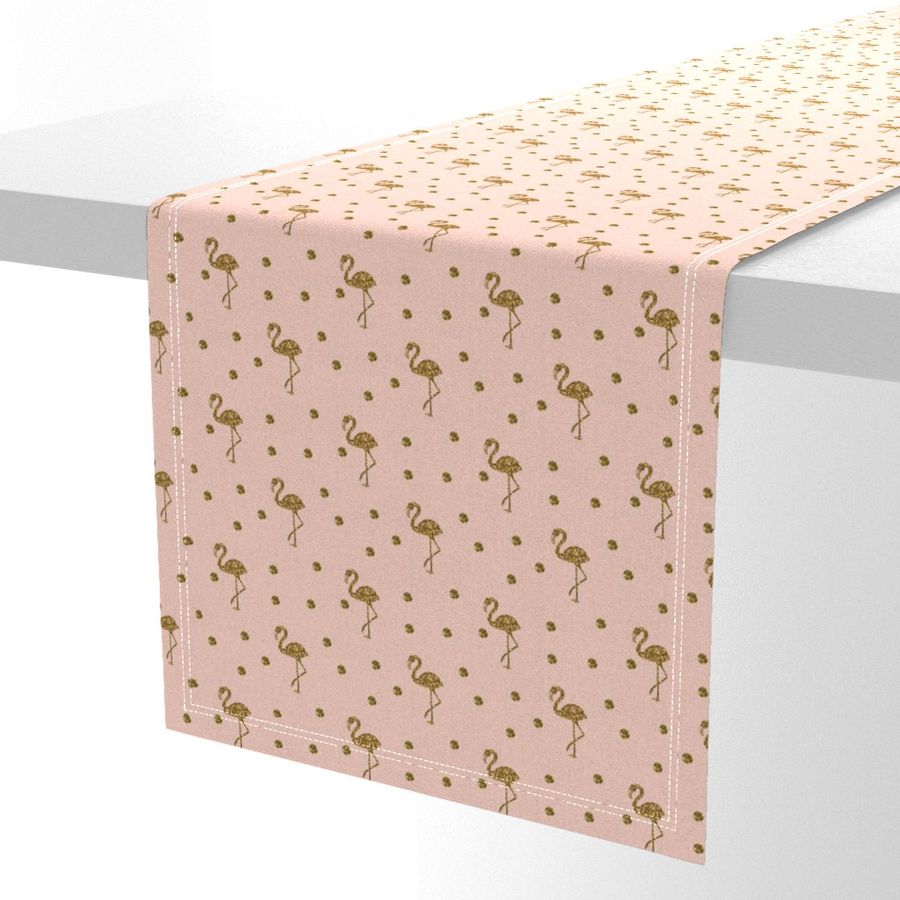 Flamingo Gold polka dots on blush pink