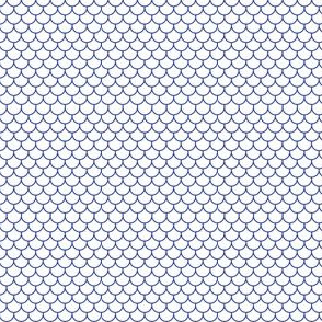 Fishscales mini - white with medium blue