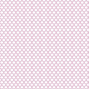 Fishscales mini with stitches - white with medium pink