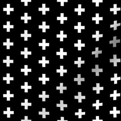 Small White Crosses on Black - Black Plus Signs