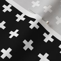 Small White Crosses on Black - Black Plus Signs