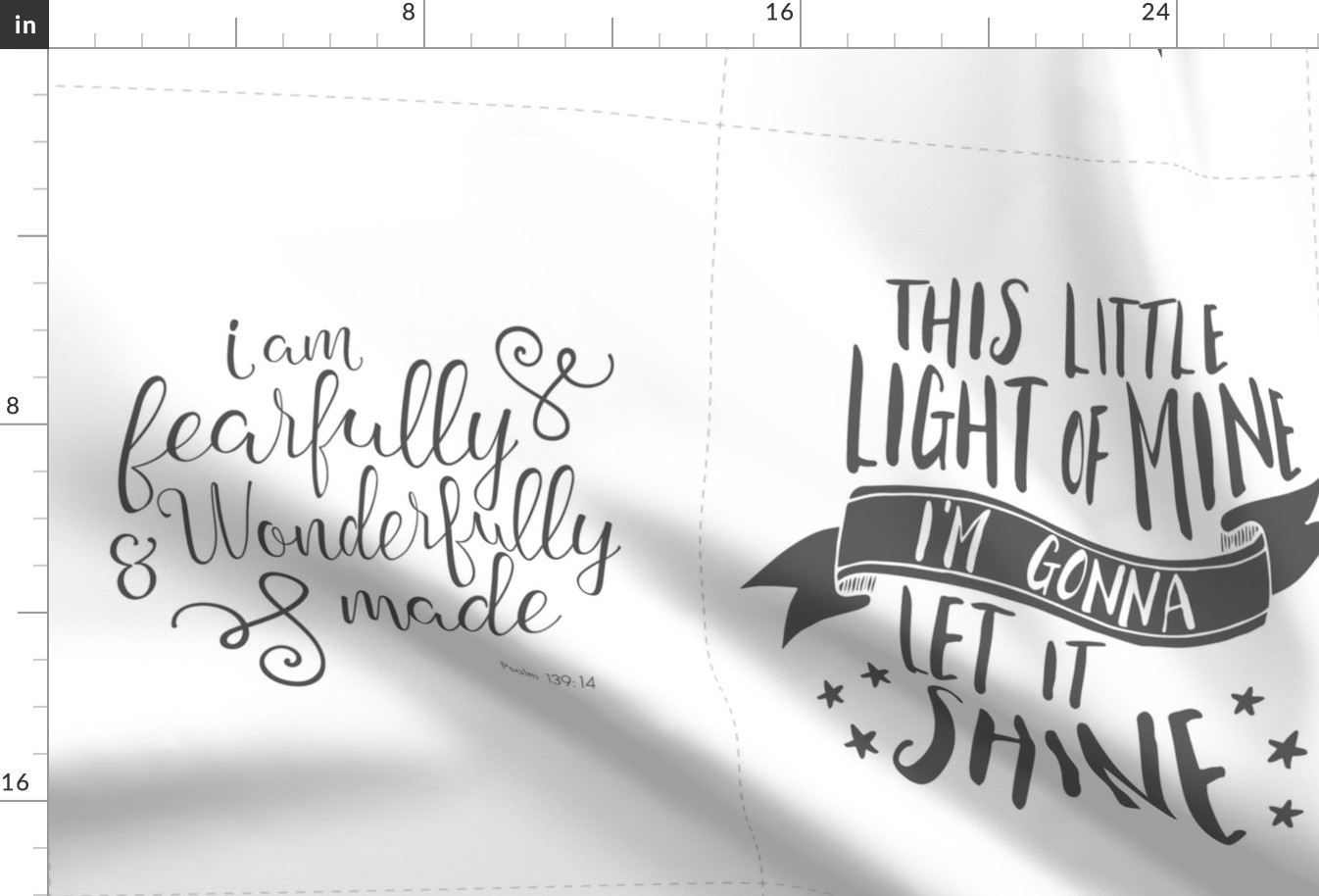 Typography Sampler in charcoal w/cut lines