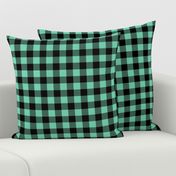 buffalo plaid sea foam green 1"