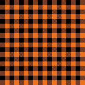 buffalo plaid orange 1" - great for Halloween!