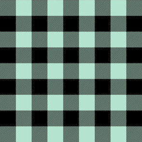 buffalo plaid mint green 2"