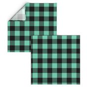 buffalo plaid sea foam green 2"