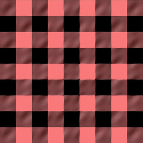 buffalo plaid coral 2"