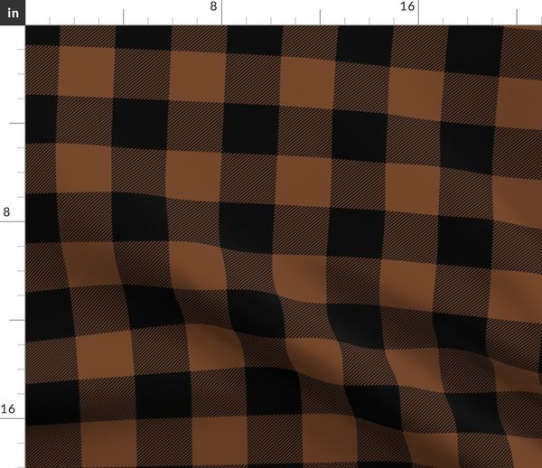 buffalo plaid 2in chocolate brown - Spoonflower