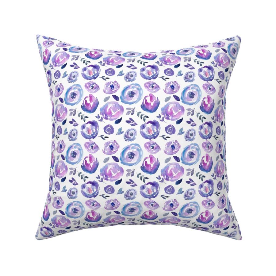 Ultra Violet Loose Abstract Winter Watercolor Floral 