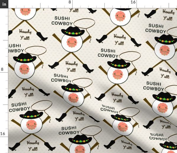 Sushi Kawaii Cowboy Spoonflower