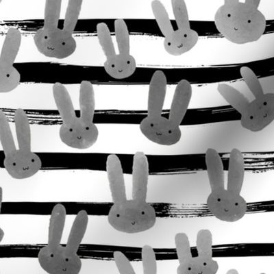 Bunny Love // Black and White Stripe