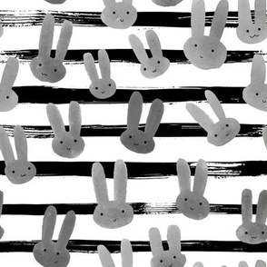 Bunny Love // Black and White Stripe