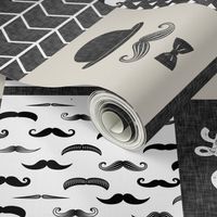 mustache wholecloth - dapper trio beige