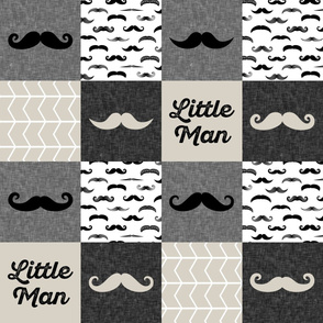 mustache wholecloth - little man beige