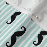 mustache on stripes - paramour blue 