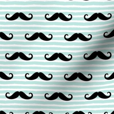 mustache on stripes - paramour blue 