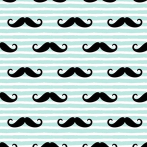 mustache on stripes - paramour blue 